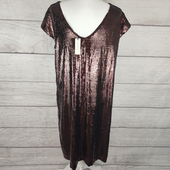 Maeve by Anthropologie Brown Kara Sequined Mini Dress - Picture 6 of 13